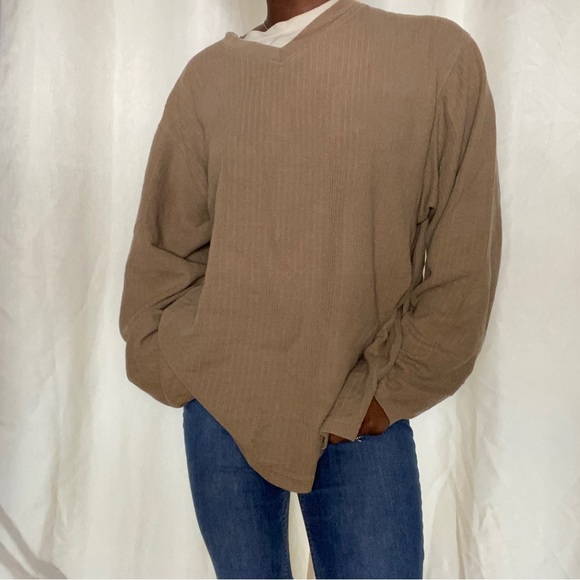 Haggar Oversized Tan Sweater |  Vintage Haggar Sweater | Oversized - Picture 3 of 7